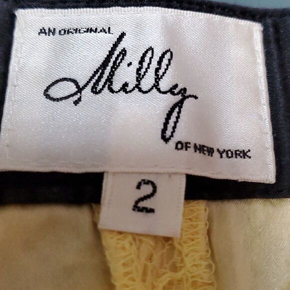 Milly of NY. Yellow skirt Y2K black band. Lace. Size 2 very flattering styl… - Picture 5 of 8